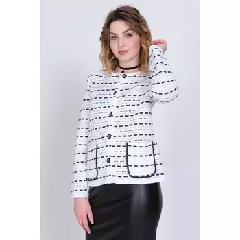 Жакет «Текстильная мануфактура», цвет бело-синий, размер 52