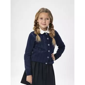 Жакет вязаный для девочки Pure Love, рост 140 см, цвет синий