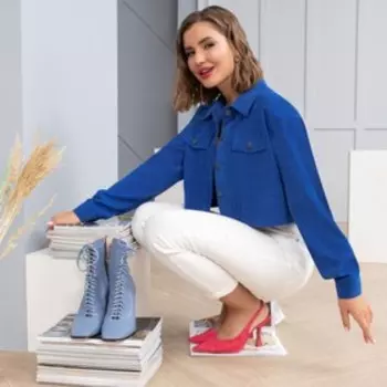 Жакет женский Charutti «Кадры с бэкстейджа. Аквамарин», размер 54