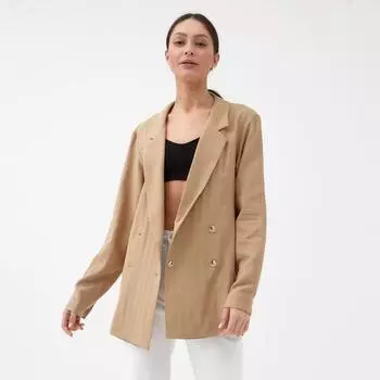 Жакет женский двубортный MIST р. 46, бежевый