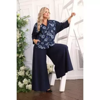 Жакет женский, размер 52, цвет синий