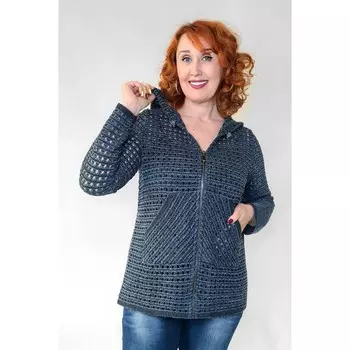 Жакет женский, размер 54, цвет джинс