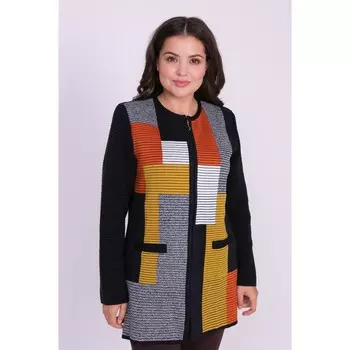 Жакет женский, размер 54, цвет сине-терракотовый