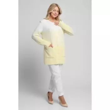 Жакет женский, размер 56, цвет бело-желтый