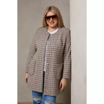 Жакет женский, размер 56, цвет серый