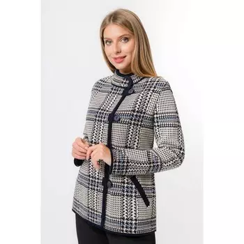 Жакет женский, размер 58, цвет бежево-синий