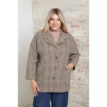 Жакет женский, размер 64, коричневый