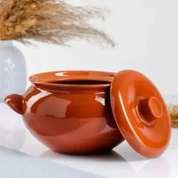 Жаровня Кунгурская керамика «Стандарт», 2 л, с ручками, керамика, коричневая