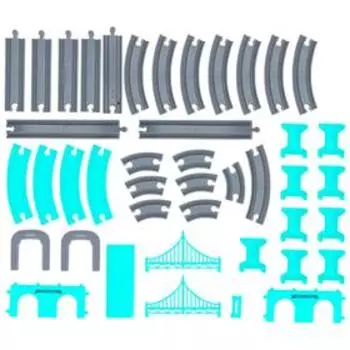Железная дорога для детей «Мой город», 92 предмета, на батарейках, со звуком