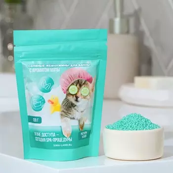 Жемчуг для ванны соляной BEAUTY FOX «Киса на чиле», 130 г, аромат мяты