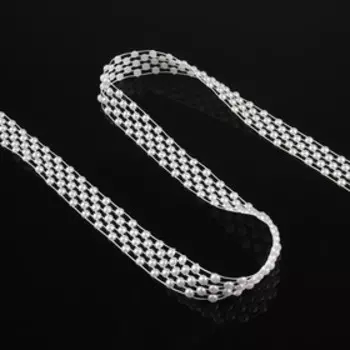 Жемчуг на нитях, плоский, 14 мм, 9±1 м, белый