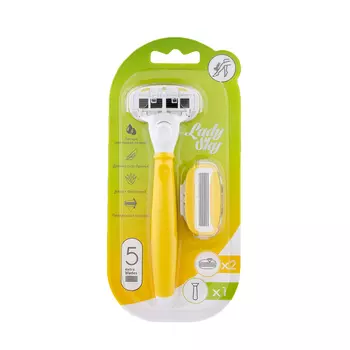 Женский станов для бритья LadySky + 2 кассеты с 5 лезвиями, голубой, совместим с Venus