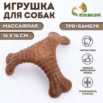Жевательная игрушка для собак ПИЖОН «Треугольная кость», массажная, 1616