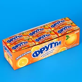 Жевательная конфета "Фрутти кола", с ароматом апельсина, 36 г