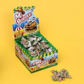 Жевательная резинка "Mr. Burger" с кислой пудрой, дисплей бокс, 3,5 г