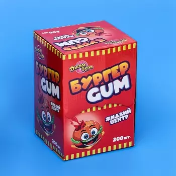 Жевательная резинка "Mr. Burger" с жидким центром, дисплей бокс, 4,5 г