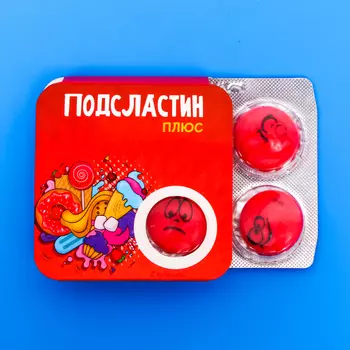 Жевательная резинка "Подсластин" клубника, 14 г