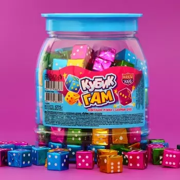 Жевательная резинка с сахарным драже «Кубик ГАМ», ассорти, 3,5 г