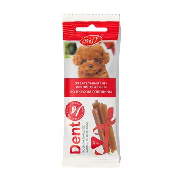 Жевательный снек Biff DENT со вкусом говядины для собак мини пород, 20 гр