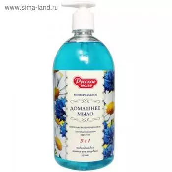 Жидкое мыло Русское поле «Васильково-ромашковое», с антибактериальным эффектом, 1 л