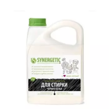 Жидкое средство для стирки Synergetic, гель, для разноцветных и чёрных тканей, 2.75 л