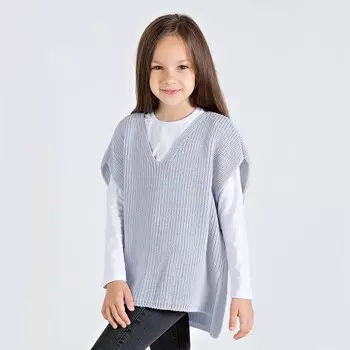 Жилет для девочек, рост 122 см, цвет серый