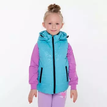 Жилет для девочки, цвет голубой, рост 134 см