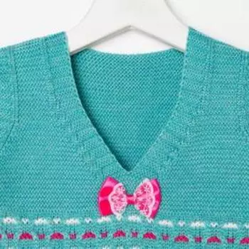 Жилет для девочки, цвет ментол, рост 110 см