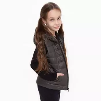 Жилет для девочки, цвет темно-зеленый, рост 140