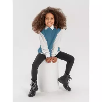 Жилет для девочки KNIT Long, рост 128 см, цвет голубой