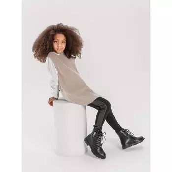 Жилет для девочки KNIT Long, рост 140 см, цвет бежевый