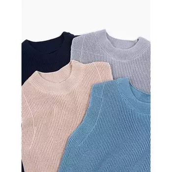 Жилет для девочки KNIT Long, рост 146 см, цвет бежевый