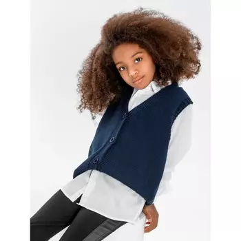 Жилет для девочки KNIT Mild, рост 122 см, цвет синий