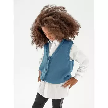 Жилет для девочки KNIT Mild, рост 128 см, цвет голубой