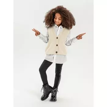 Жилет для девочки KNIT Mild, рост 140 см, цвет молочный