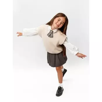 Жилет для девочки Knit, рост 122 см, цвет молочный