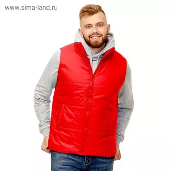 Жилет мужской, размер 52, цвет красный