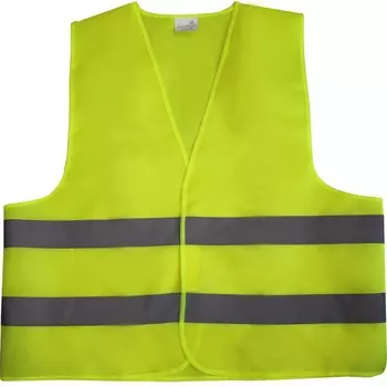 Жилет светоотражающий, салатовый, XL: 65х70 см, на липучках