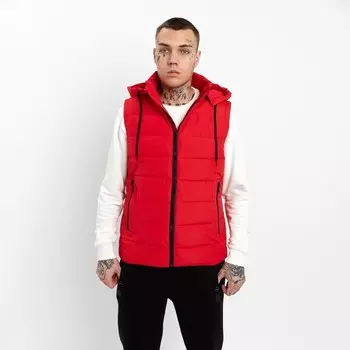 Жилет утепленный мужской, цвет красный, размер 48