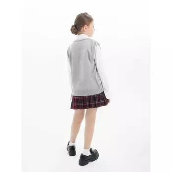 Жилет вязаный для девочки, рост 128-134 см, цвет серый