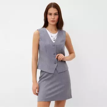 Жилет на пуговицах женский MIST, размер 44, серый