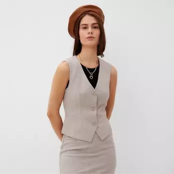 Жилет на пуговицах женский MIST, размер 46, бежевый