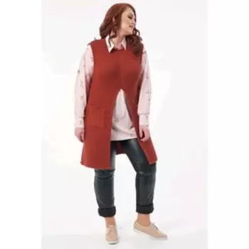 Жилет женский, размер 54, цвет коричневый