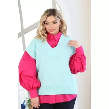 Жилет женский, размер 56, цвет мятный