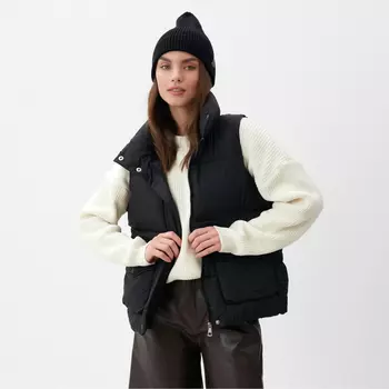 Жилет женский с воротником MIST, размер 44, чёрный