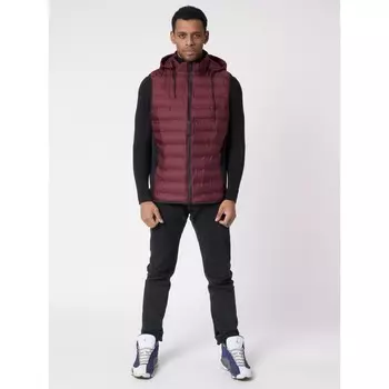 Жилетка мужская утепленная классическая бордового цвета, размер 50