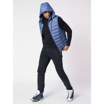 Жилетка мужская утепленная классическая синего цвета, размер 50