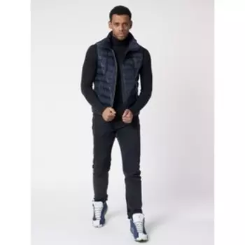 Жилетка мужская утепленная классическая синего цвета, размер 56