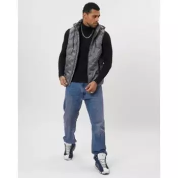 Жилетка мужская утеплённая классическая серого цвета, размер 52