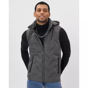 Жилетка мужская утеплённая классическая тёмно-серого цвета, размер 48